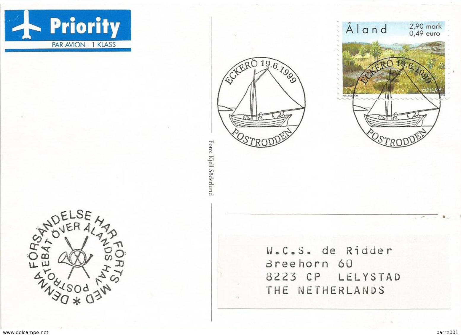 Aland 1999 Eckerö Landscape Environment EUROPA Sailing Ship Viewcard - Aland