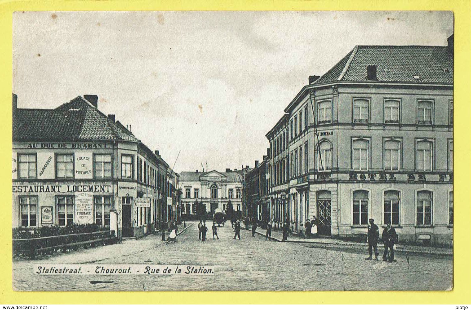 * Torhout - Thourout * (Edit Th. Samyn - De Borchgrave) Rue De La Station, Hotel, Au Duc De Brabant, Animée, Restaurant - Torhout