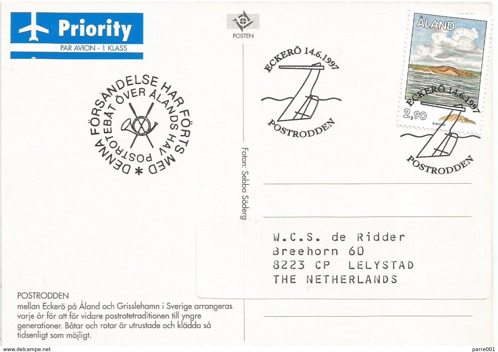 Aland 1997 Eckerö Stir Ship Boat Landscape Viewcard - Aland