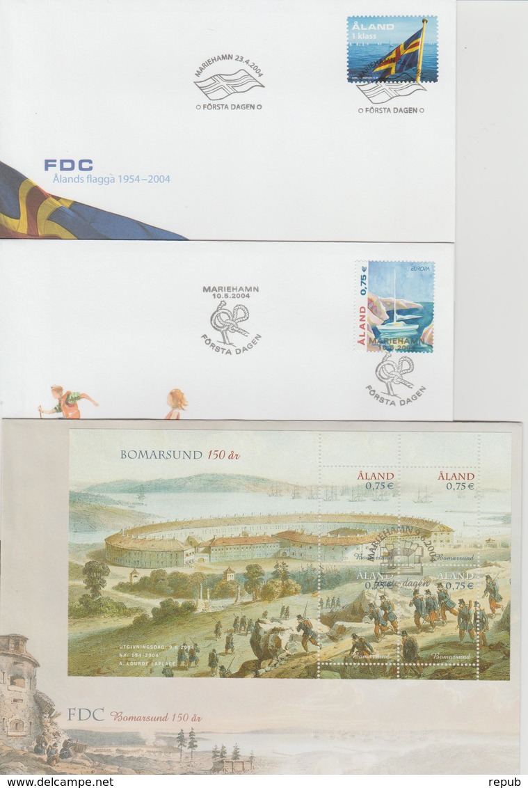 Aland 2004 Année Complète En FDC 11 Enveloppes - Aland