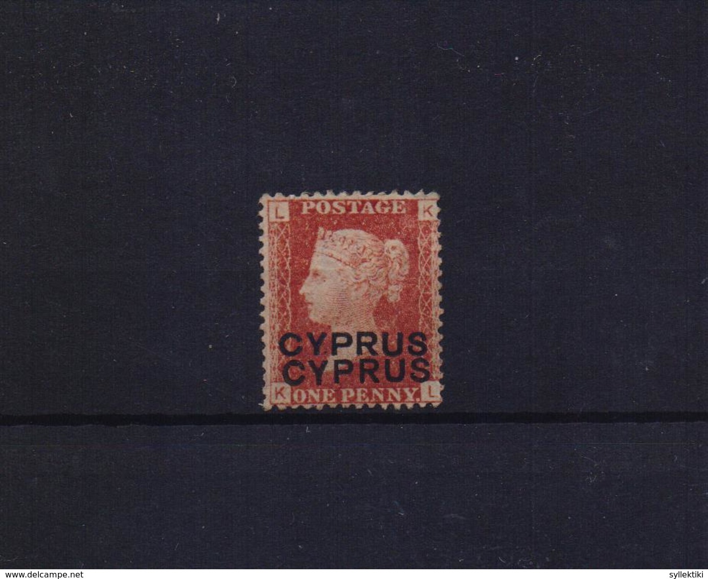 CYPRUS 1880 1 D No 2 USED STAMP WITH FORGED OVERPRINT PLATE 217 DOUBLE CYPRUS - Chypre (...-1960)