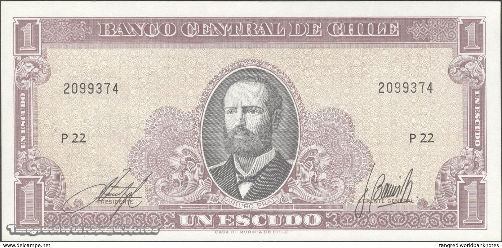 TWN - CHILE 136b - 1 Escudo 1964 Serie P 22 - Signatures: Inostroza & Barrios UNC - Cile