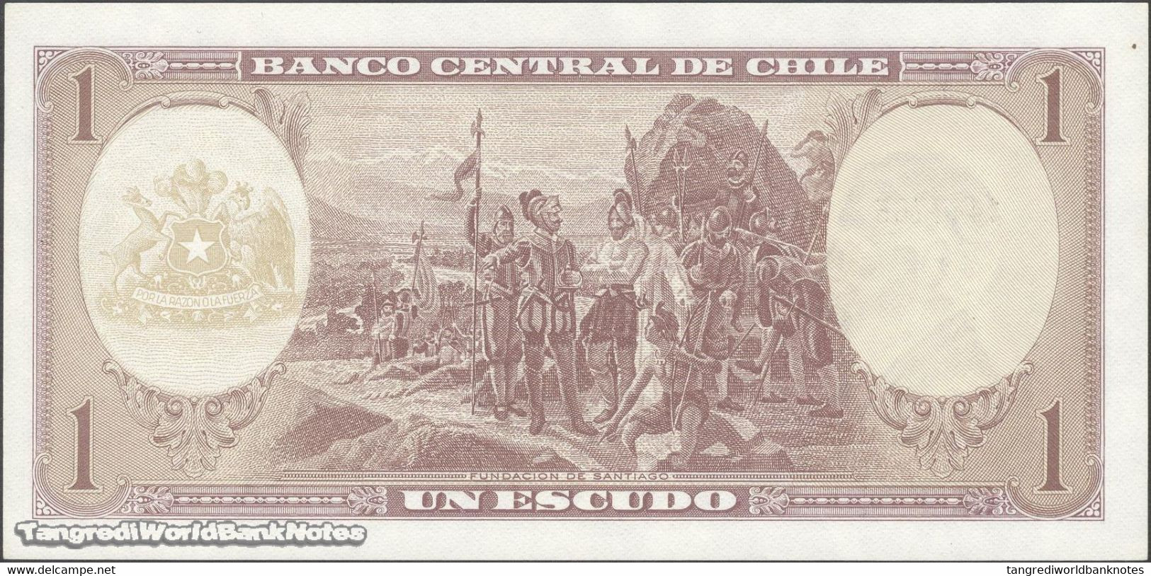 TWN - CHILE 136b - 1 Escudo 1964 Serie P 22 - Signatures: Inostroza & Barrios UNC - Chili