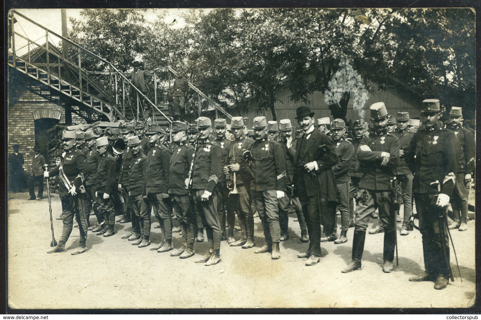 SZABADKA 1909, Katona Zenekar Régi Fotó, Képeslap         ##  /  SZABADKA 1909 Military Band Vintage Postcard Photo - Altri & Non Classificati