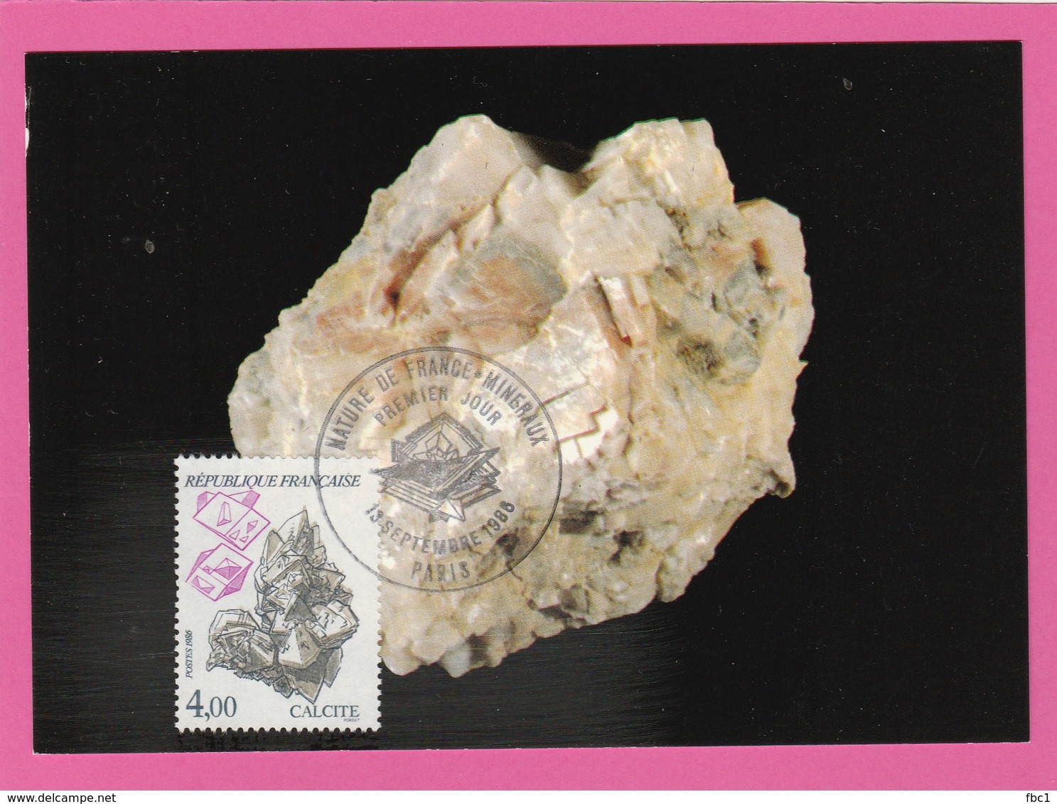 Minéraux - Carte Maximum France - Calcite- 1986 - Minéraux