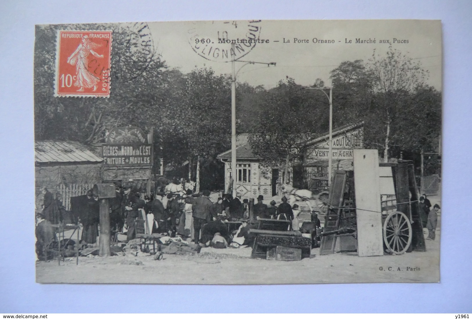 CPA 75 PARIS MONTMARTRE. Montmartre, La Porte Ornano, Le Marché Aux Puces. Arrondissement 18. 1910. - Arrondissement: 18