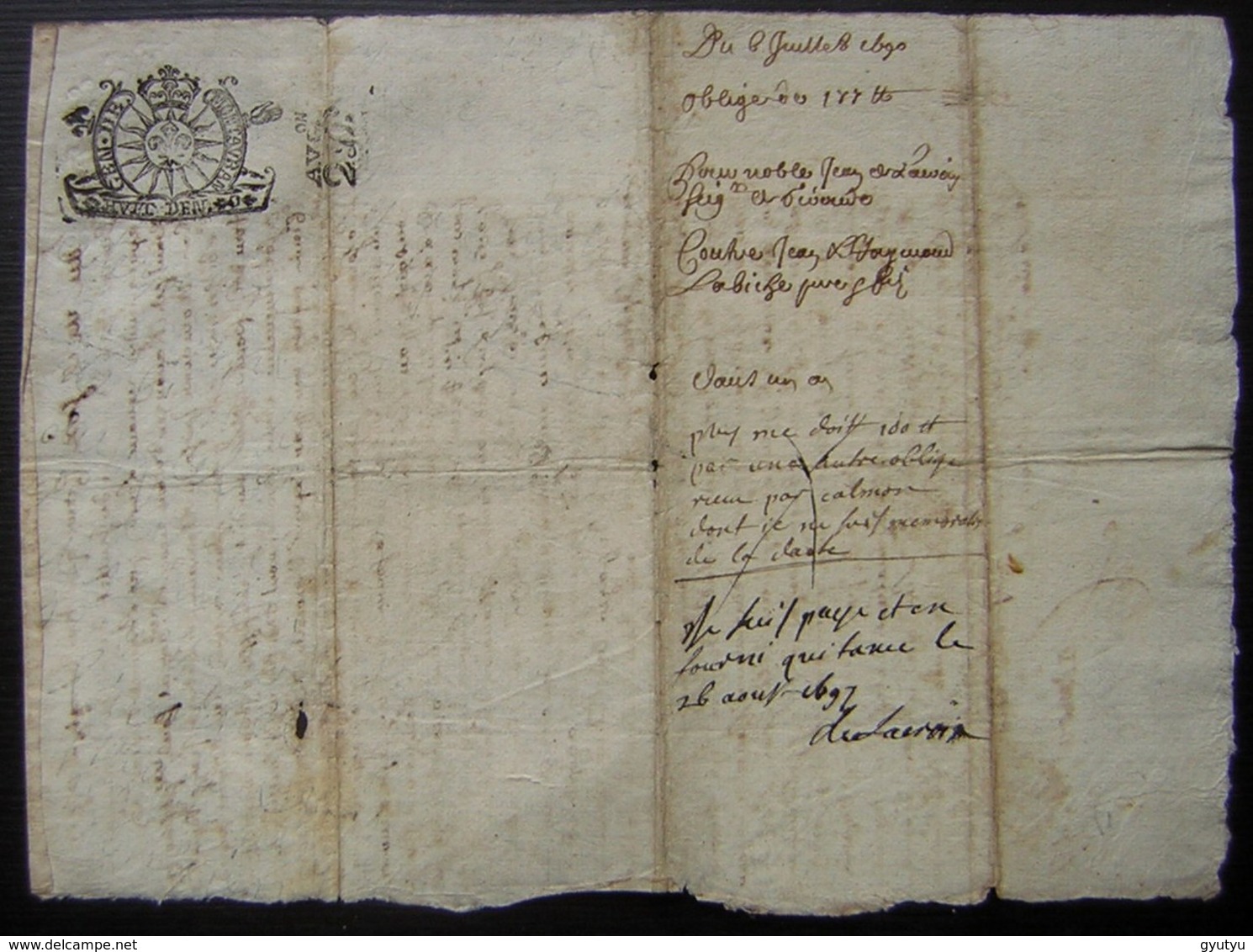 1690 Généralité De Montauban, Obligation Contre Jean Et Raymond Labiche Payable à Noble Jean Lacroix Seigneur De Gironde - Manuscrits