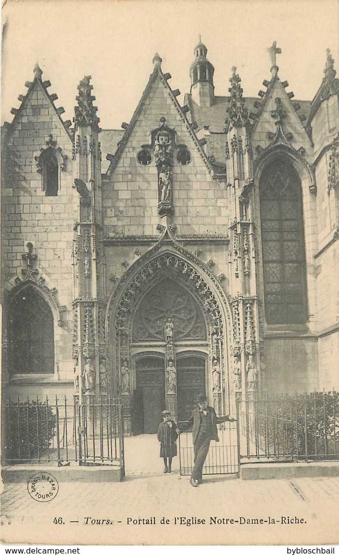 CPA 37 Indre Et Loire Tours Portail De L'Eglise Notre Dame La Riche Précurseur Non Circulée - Tours