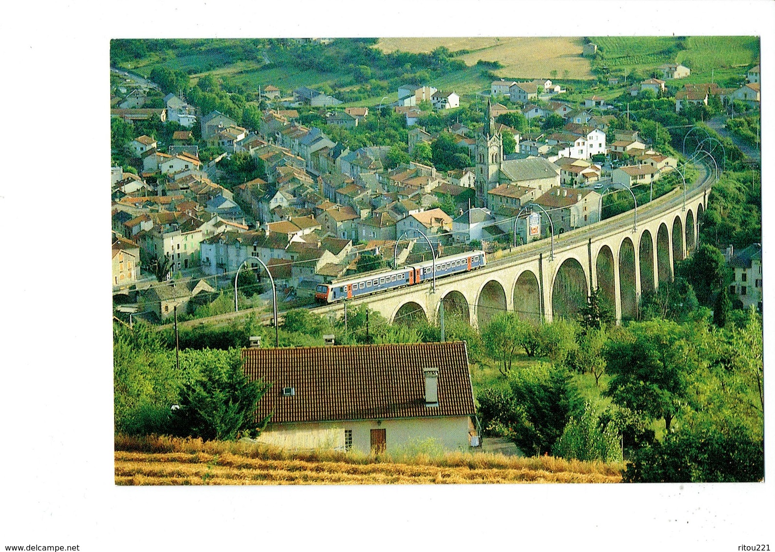 Cpm - 12 -  Automotrice Z 7301 Béziers - St Chély D'Apcher Viaduc D'Aguessac Ruisseau De Mensonnesque - 1992 - Train - Villefranche De Rouergue