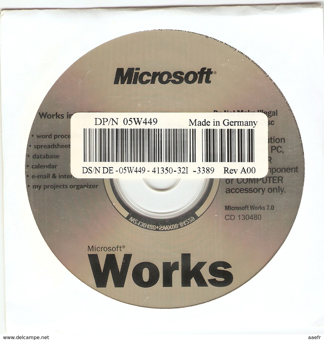 CD Microsoft Works 7.0 In English - Word Processing - OEM - CD