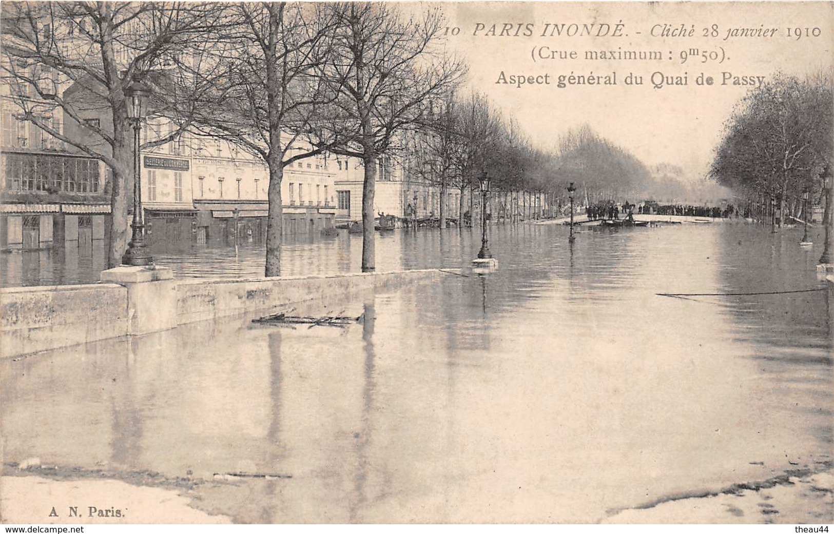 ¤¤   -   PARIS INONDE En 1910   -  Aspect Général Du Quai De Passy    -   ¤¤ - Arrondissement: 16