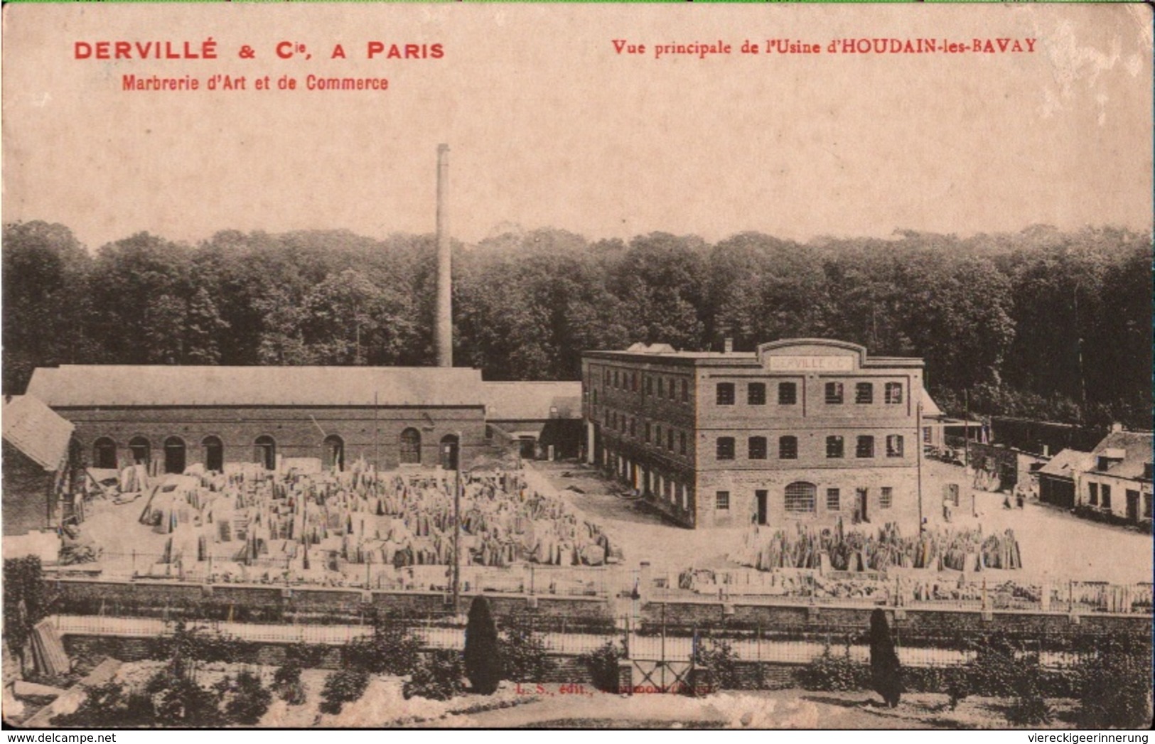 ! Cpa [59] Ansichtskarte Aus Houdain Les Bavay, Usine, Fabrik Derville+Co., Paris - Autres & Non Classés