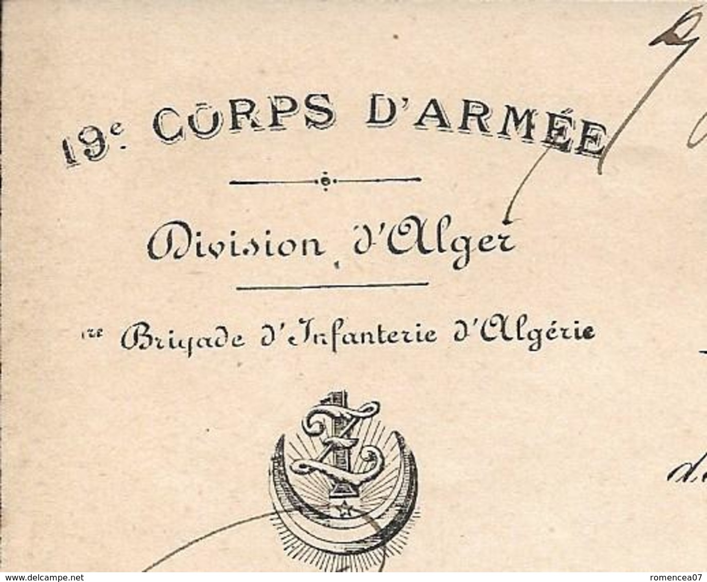 1er REGIMENT De ZOUAVES - BRIGADE D'INFANTERIE D'ALGERIE - Courrier Du Capitaine Mingasson En Date Du 21 Avril 1901 (!) - Documents Historiques