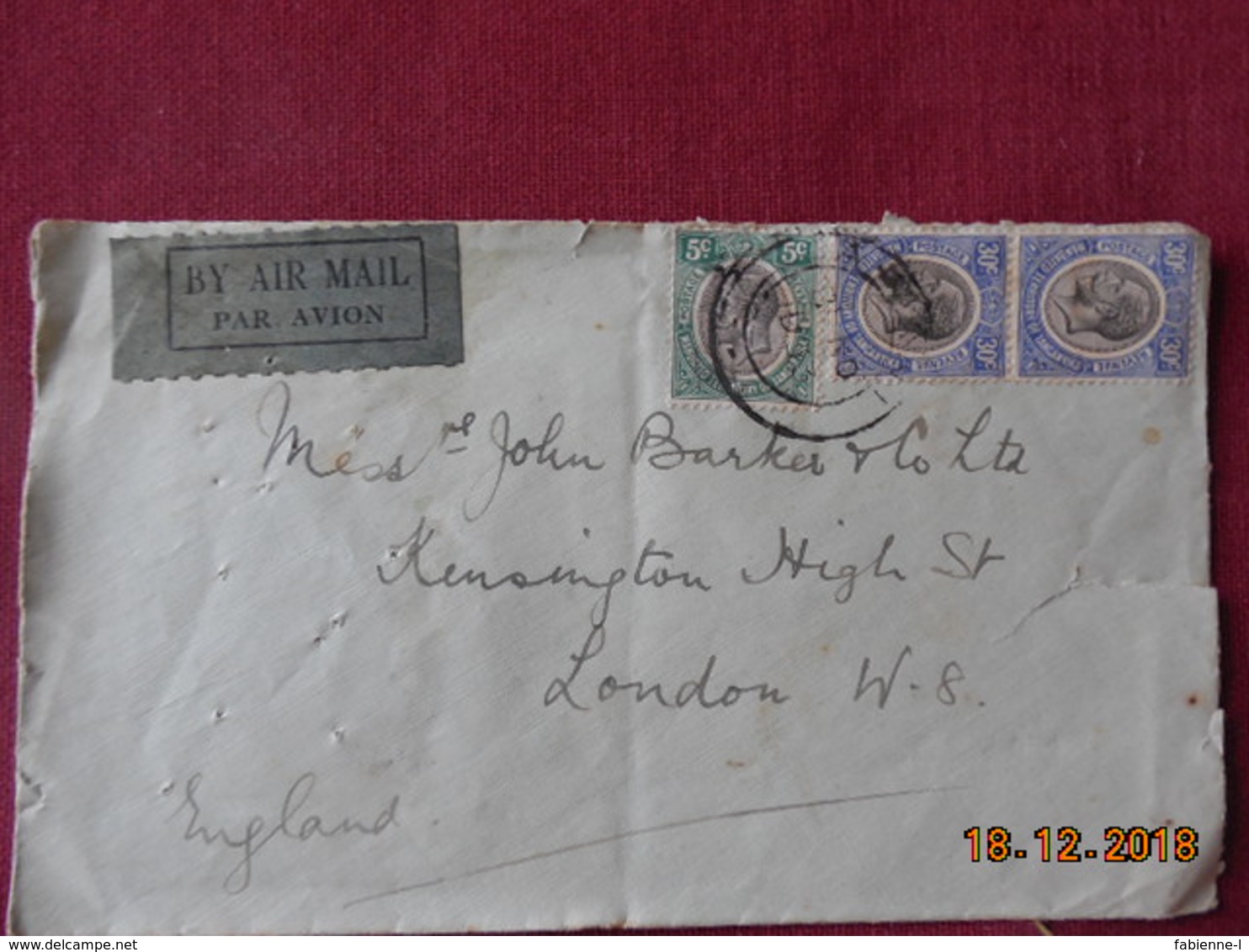 Lettre Du Tanganyika De 1933 Pour Londres - Tanganyika (...-1932)