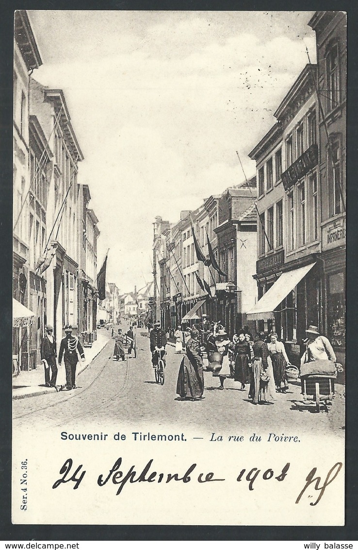 +++ CPA - TIENEN - Souvenir De TIRLEMONT - La Rue Du Poivre - Carte Animée !  // - Tienen