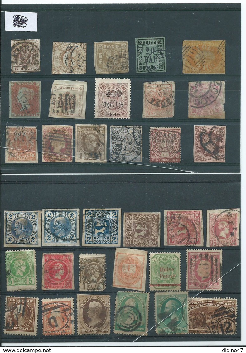 LOT DE TIMBRES ANCIENS MONDE - Collections (sans Albums)