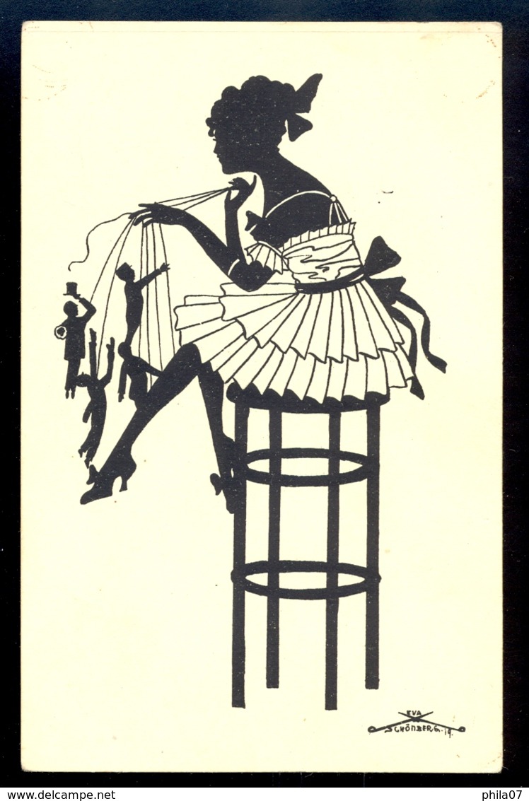 SILHOUETTE - Eva Schoenberg / G.m.b. H. Perlin Nr. 3031/4 / Not Circulated Postcard, 2 Scans - Silhouettes
