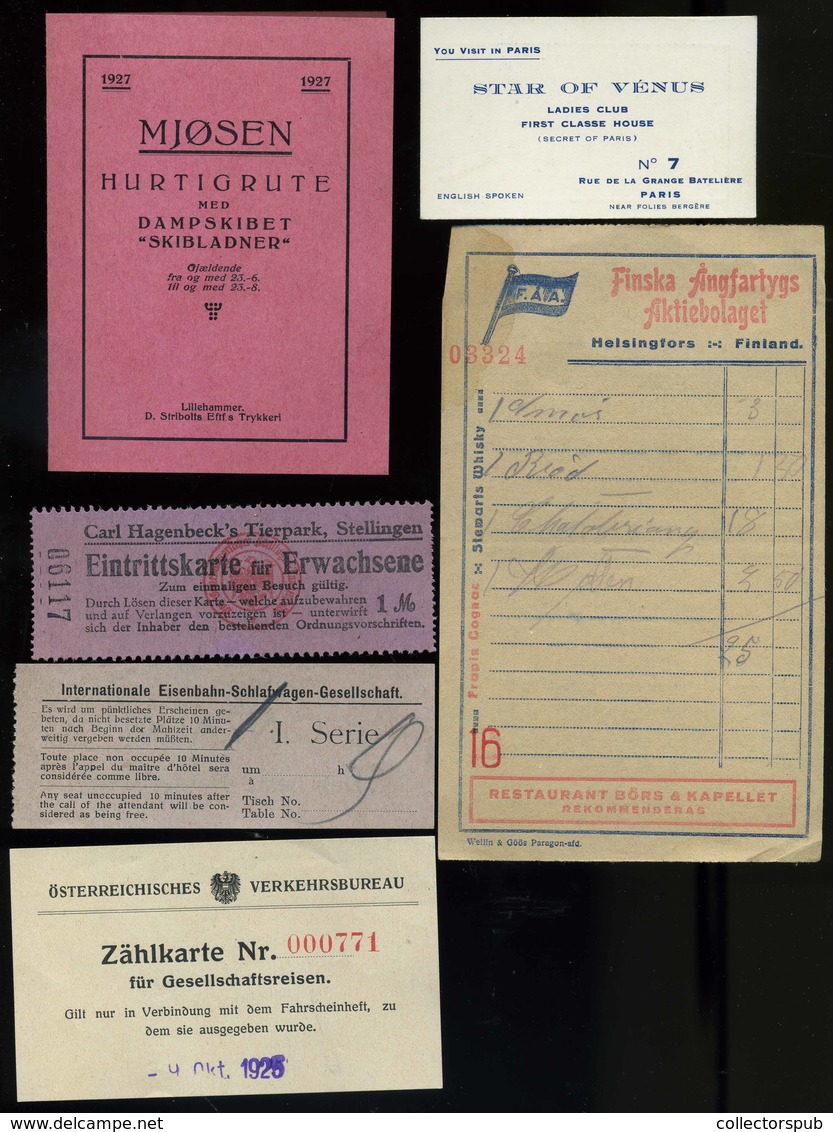 EUROPA 1920-30. Cca. Vintage Tickets And Others, Interesting Small Mix Lot - Zonder Classificatie