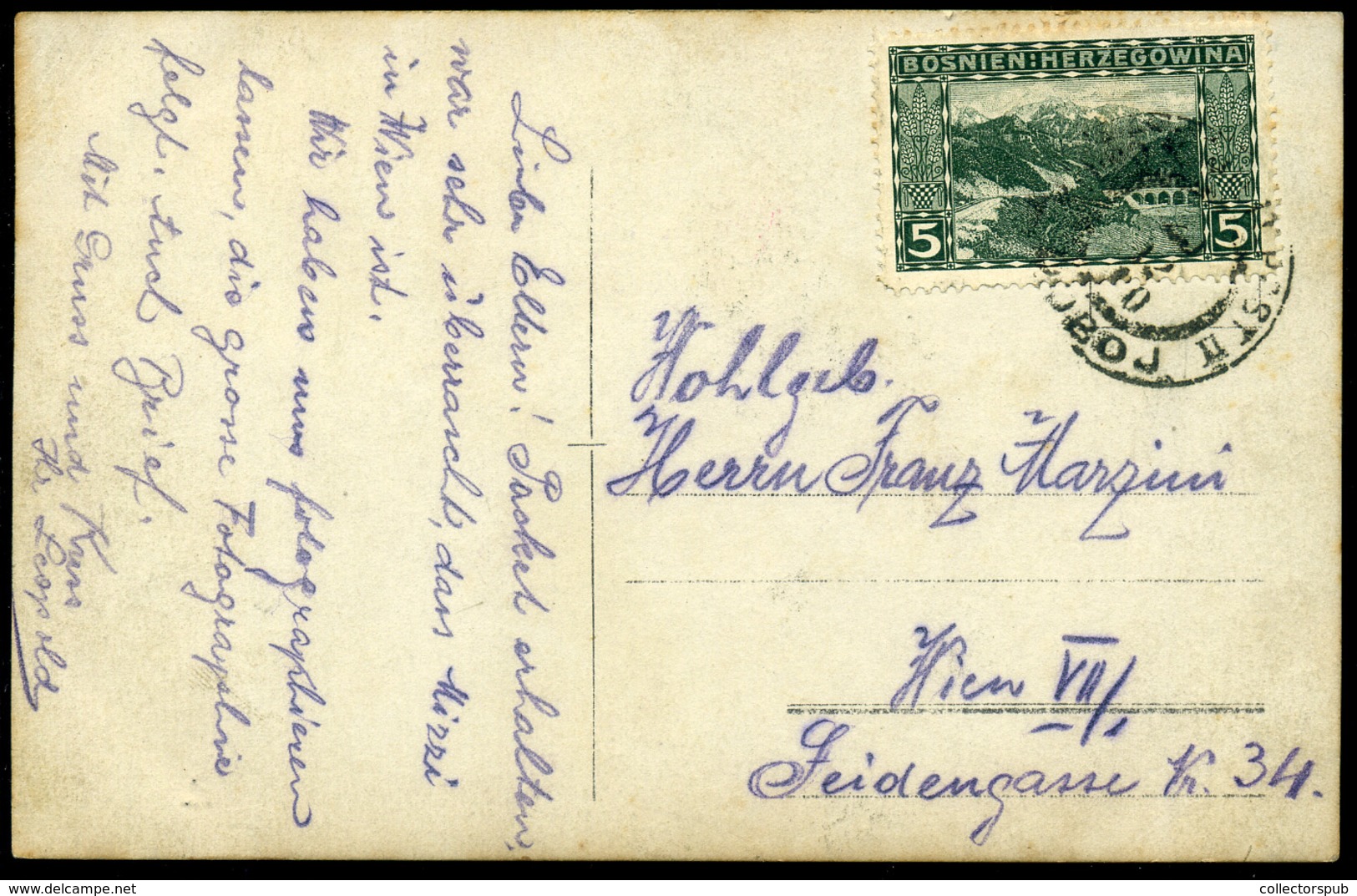 AUSTRIA BOSNIA DOBOJ 1910 Soldiers Rekrutenzug Kompagnie Photo Vintage Picture Postcard To Vienn - Altri & Non Classificati