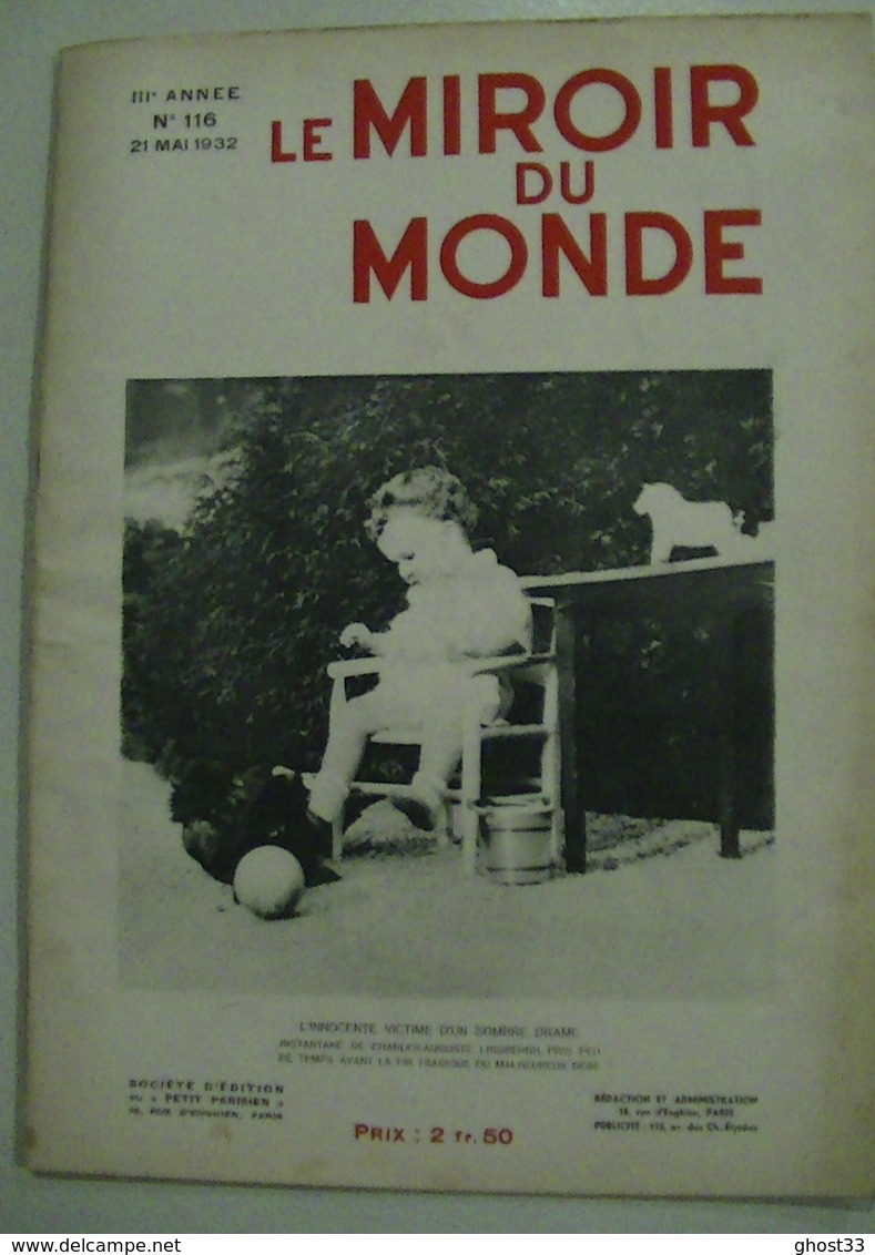 LE MIROIR DU MONDE - N°116 - 21 Mai 1932 - 23 Scans - Fils Lindbergh / Leptis Magna / Gaby Morlay / Guides De Montagnes - 1900 - 1949