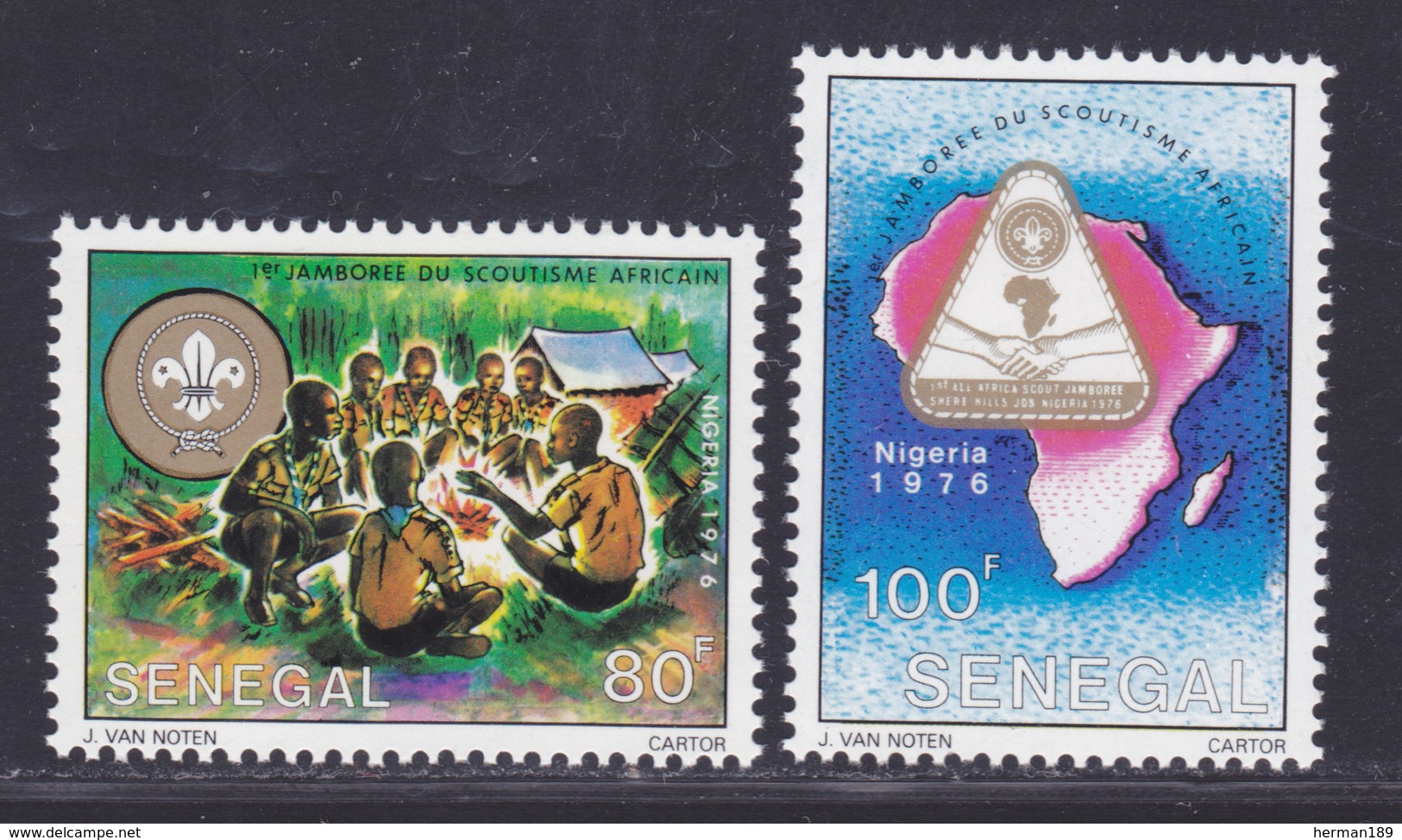 SENEGAL N°  436 & 437 ** MNH Neufs Sans Charnière, TB (D7859) Jamboree Du Scoutisme Africain - 1976 - Senegal (1960-...)