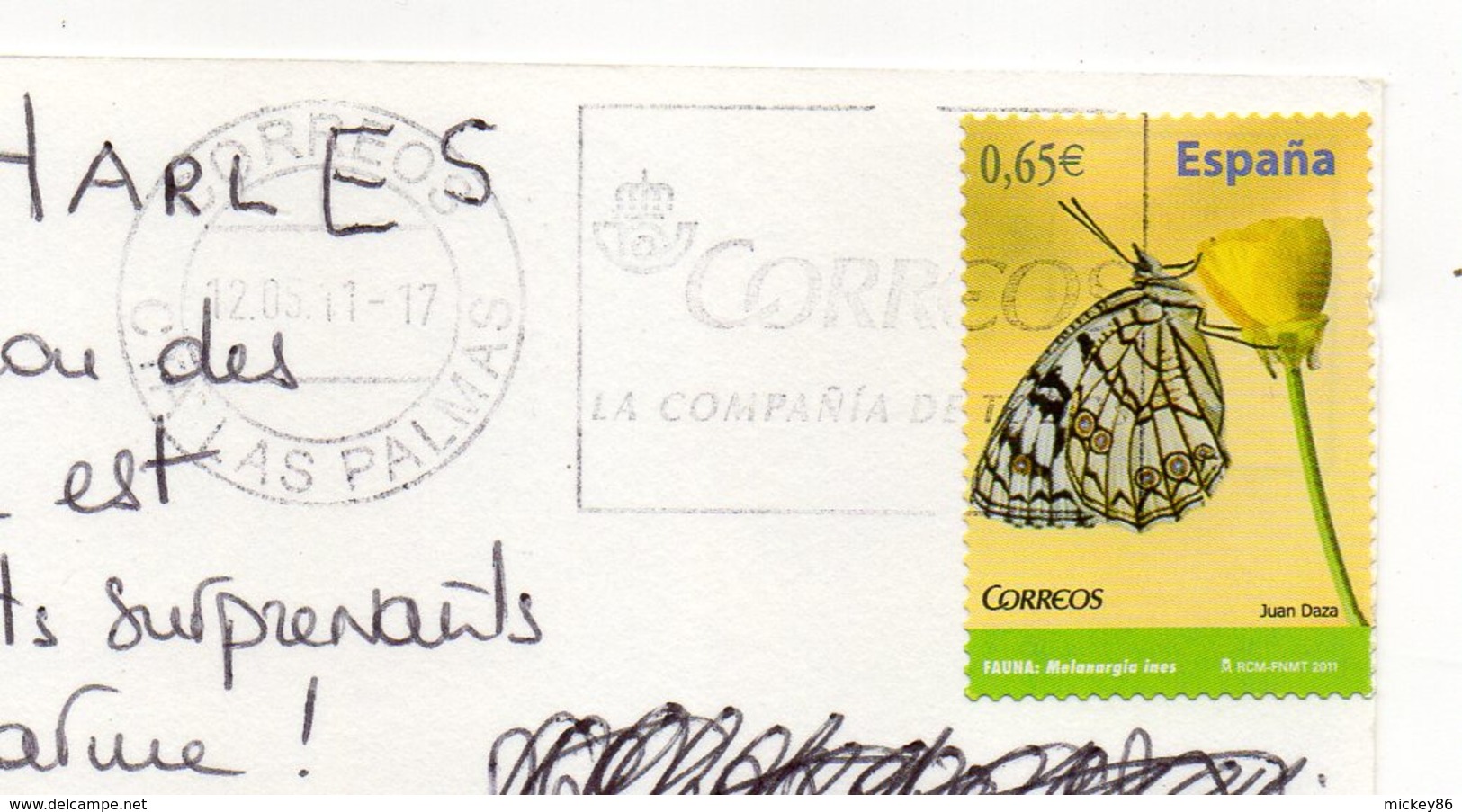 Espagne -- LANZAROTE--9 Vues Partielles  -- Cachet --timbre  Papillon - Lanzarote