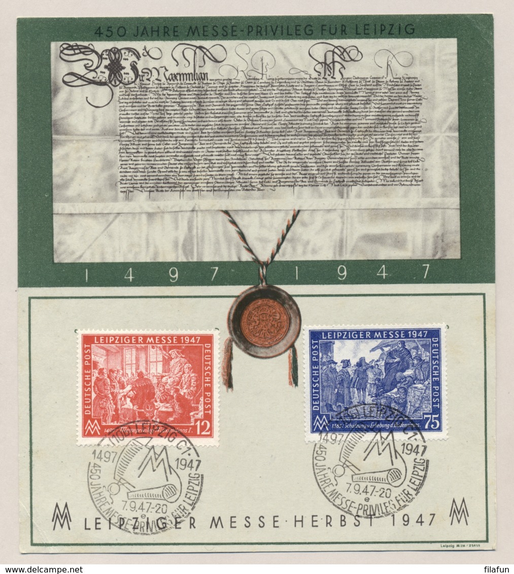 Deutschland - 1947 - Leipziger Messe - Set On Special Card - Andere & Zonder Classificatie