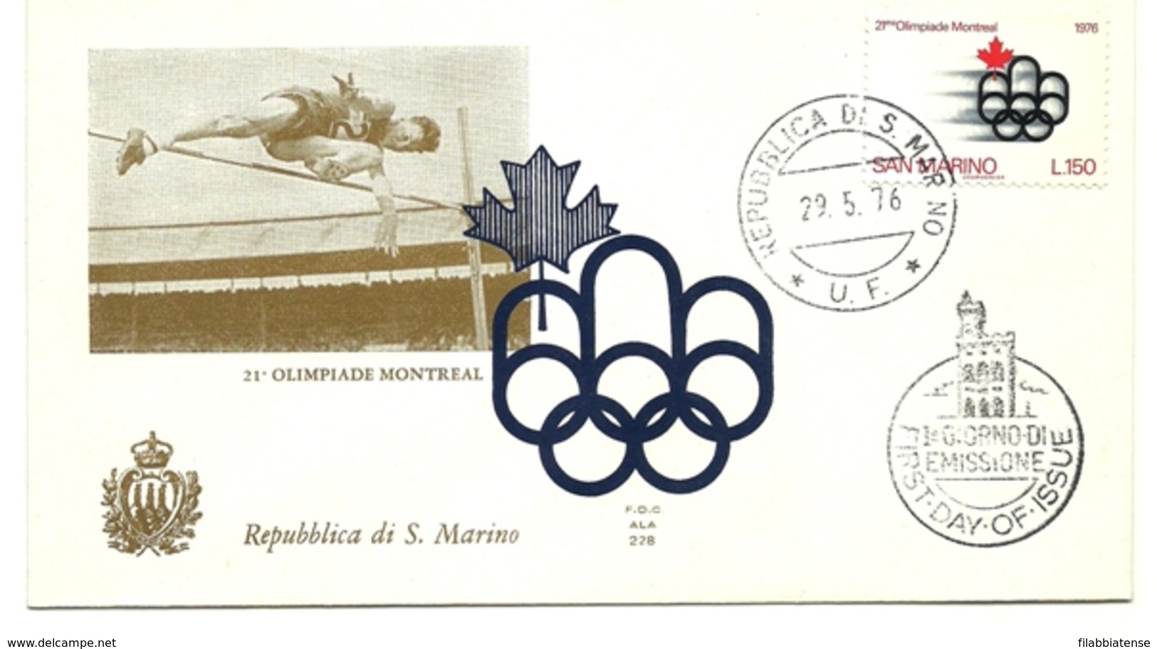 1976 - San Marino 966 Olimpiadi Di Montreal - FDC - Zomer 1976: Montreal
