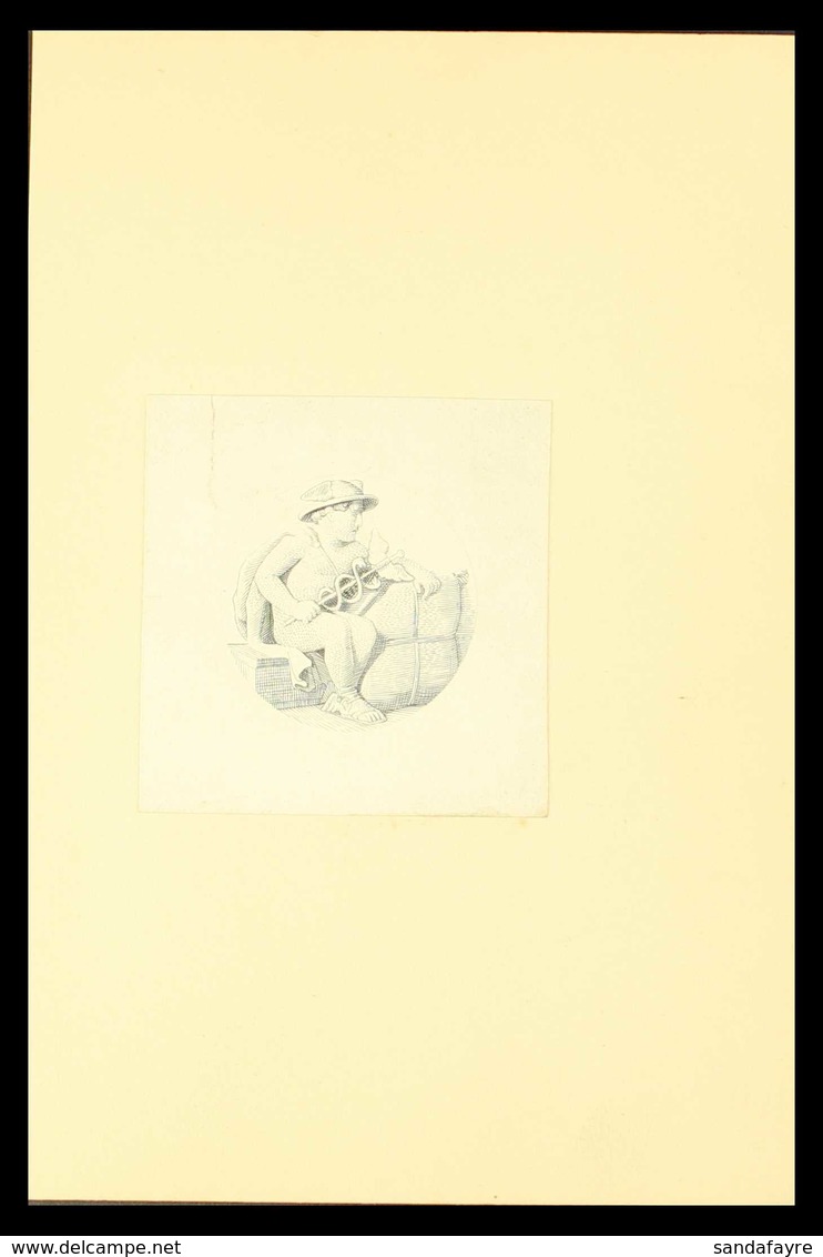 DE LA RUE DIE PROOF. Circa 1900 De La Rue Imperf Die Proof Printed In Black On Glazed Paper, Showing Young Hermes Holdin - Autres & Non Classés