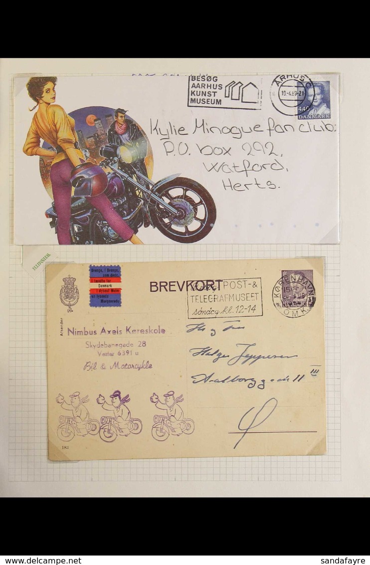 MOTORCYCLES DENMARK 1920's-2000's Collection Of Never Hinged Mint & Used Stamps, Covers, Postcards & Meter Mail Pieces A - Ohne Zuordnung