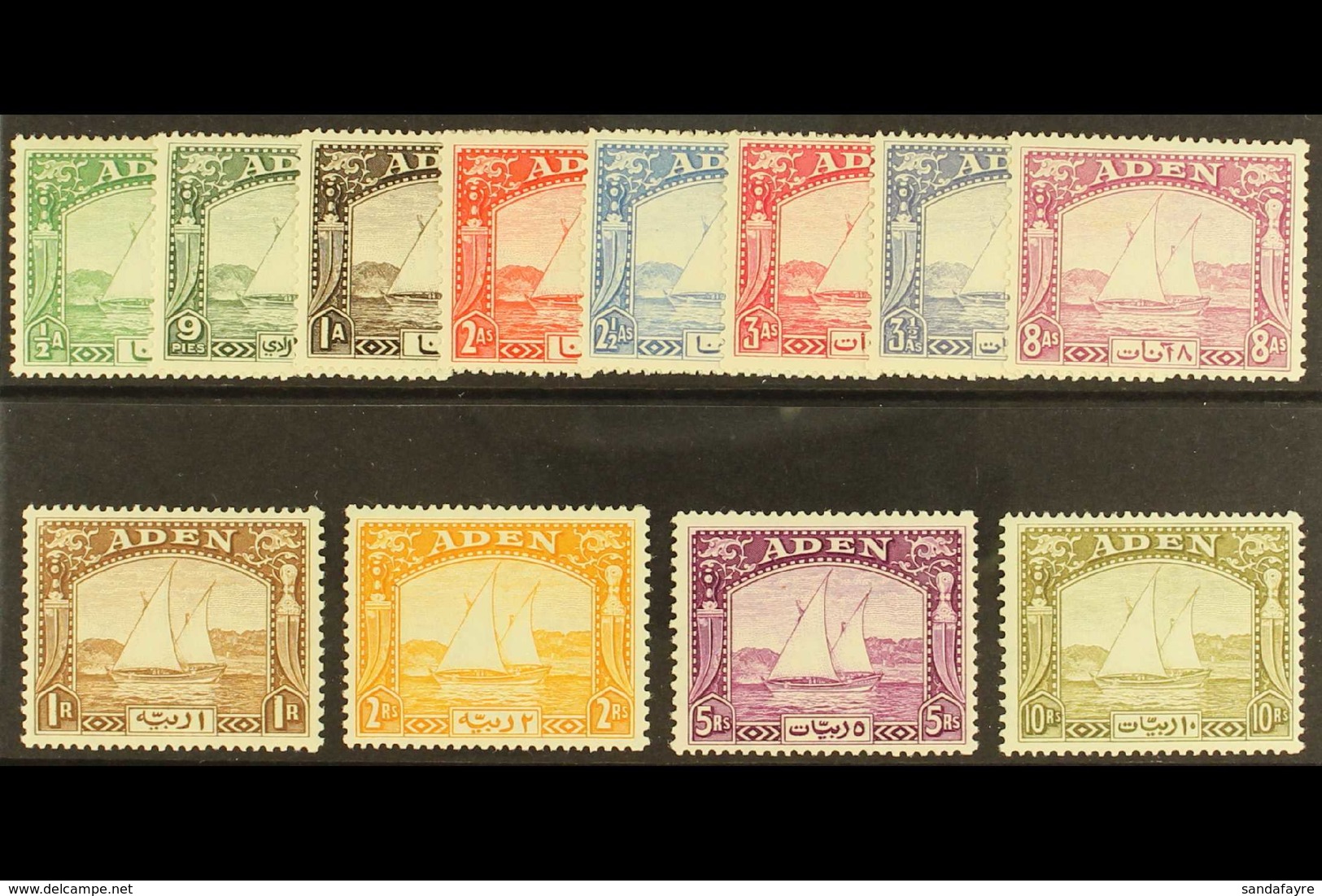 1937 Dhows Set Complete, SG 1/12, Mint Lightly Hinged And Fresh. A Beautiful Set (12 Stamps) For More Images, Please Vis - Aden (1854-1963)