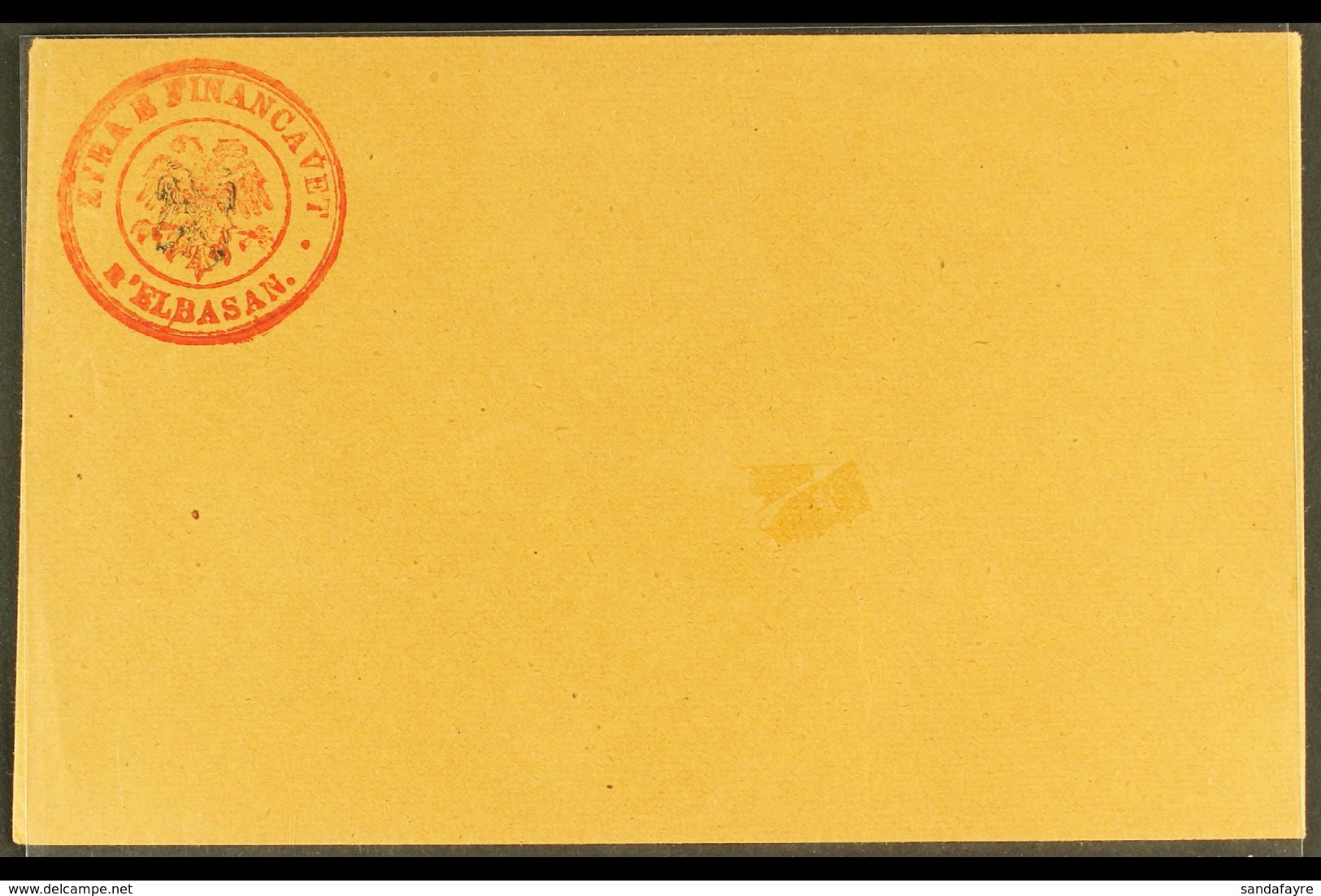 1919 DURRES GOVERNMENT POST. 1919 (1 Gr) Postal Stationery Envelope, Michel U1, Very Fine Unused With Small Mark On Fron - Albania