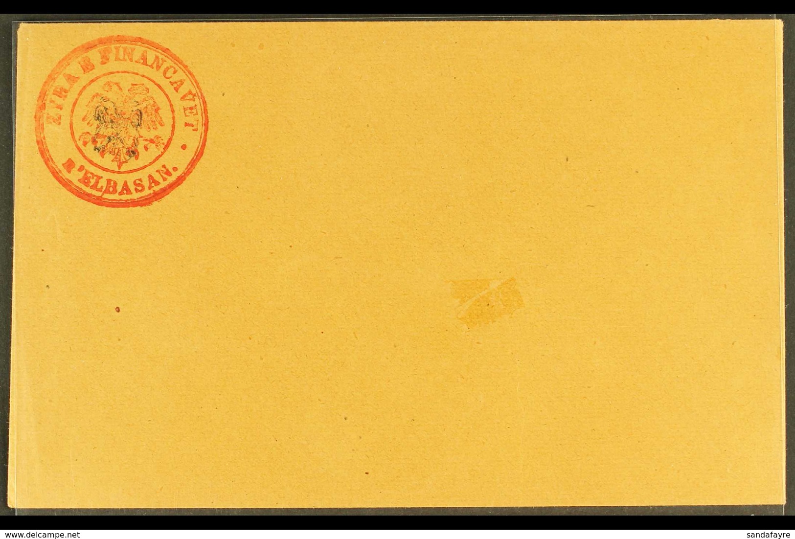 1919 DURRES GOVERNMENT POST. 1919 (1 Gr) Postal Stationery Envelope, Michel U1, Very Fine Unused With Small Mark On Fron - Albanië