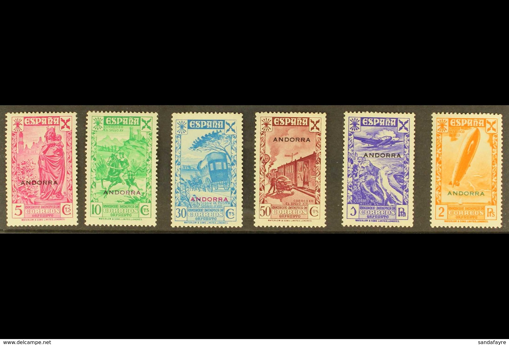 SPANISH CHARITY STAMPS 1938 Complete Set, Yvert 1/6, Fine Mint. (6 Stamps) For More Images, Please Visit Http://www.sand - Altri & Non Classificati