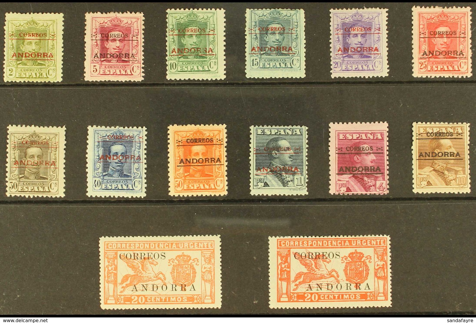 SPANISH King Alfonso XIII Complete Basic Set, Plus Express Letter 20c Both With And Without Blue Control Figures On Back - Sonstige & Ohne Zuordnung