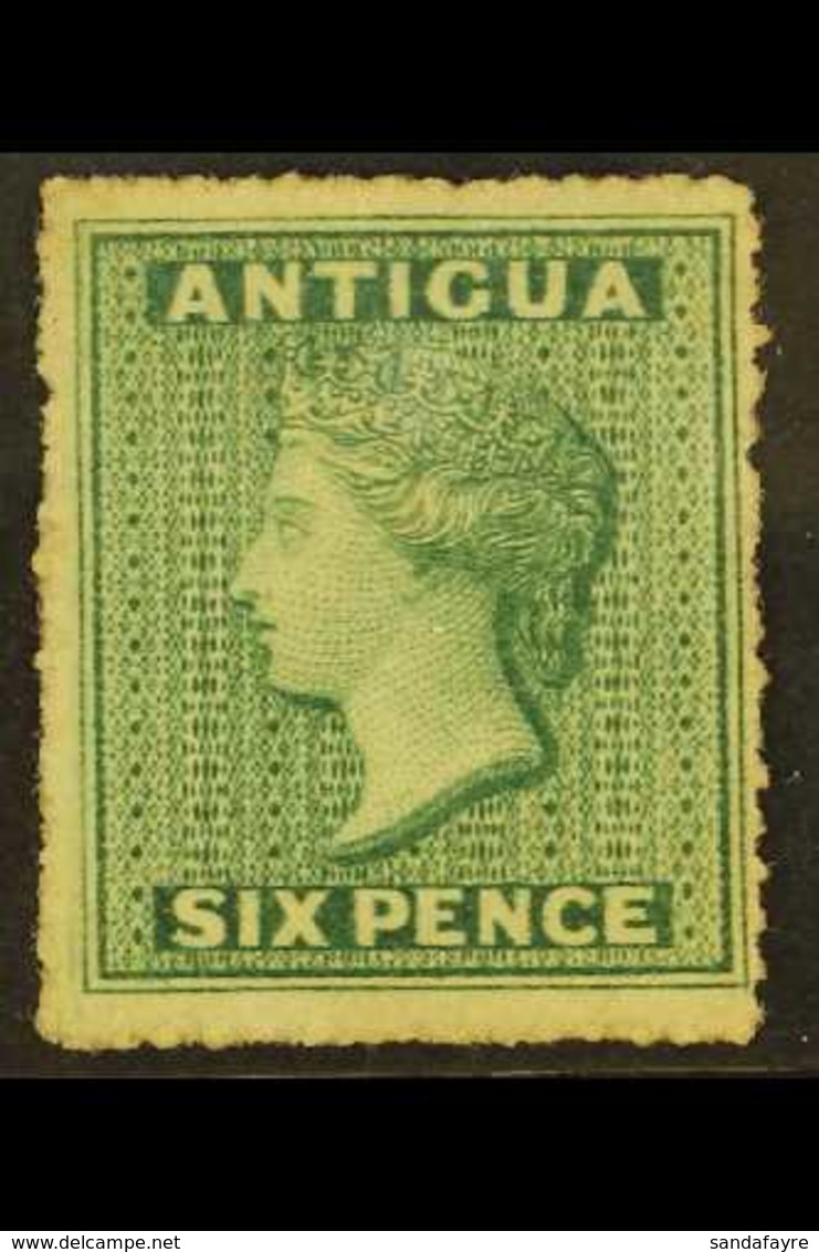 1863-67 6d Green, Watermark Small Star, Rough Perf 14-16, SG 8, Fine Unused Without Gum. For More Images, Please Visit H - Other & Unclassified