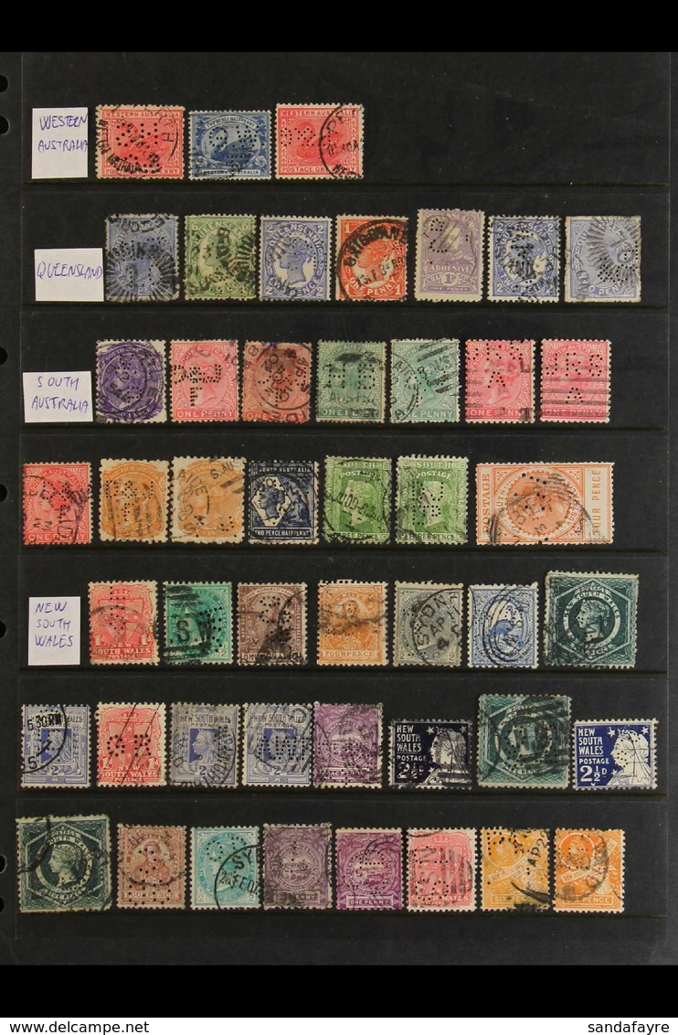 COMMERCIAL PERFINS 1880's-1900's Fascinating Collection Of Used Stamps With Various Private COMMERCIAL PERFINS (no Offic - Andere & Zonder Classificatie