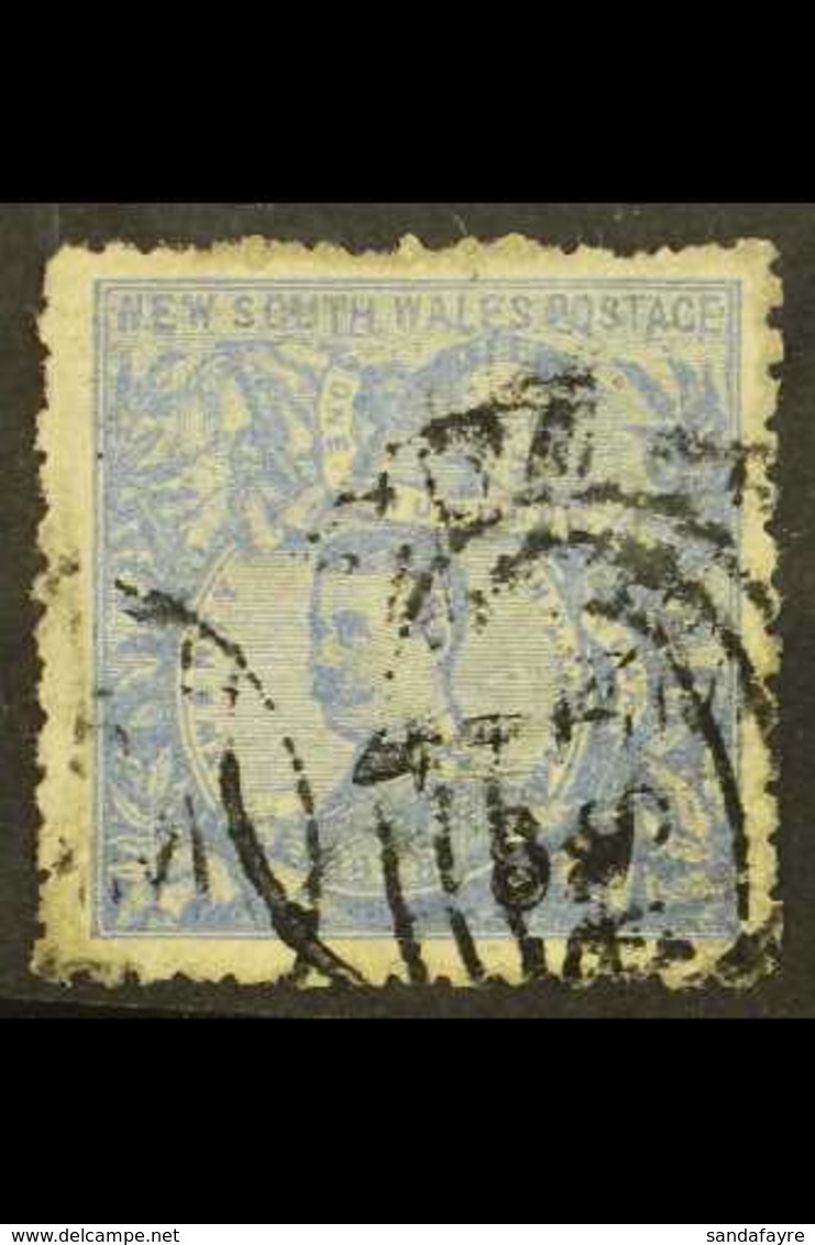 NEW SOUTH WALES 1890 20s Ultramarine Perf 10 With WATERMARK SIDEWAYS (SG 264c Variety), Used With Rough Perfs. Extremely - Other & Unclassified