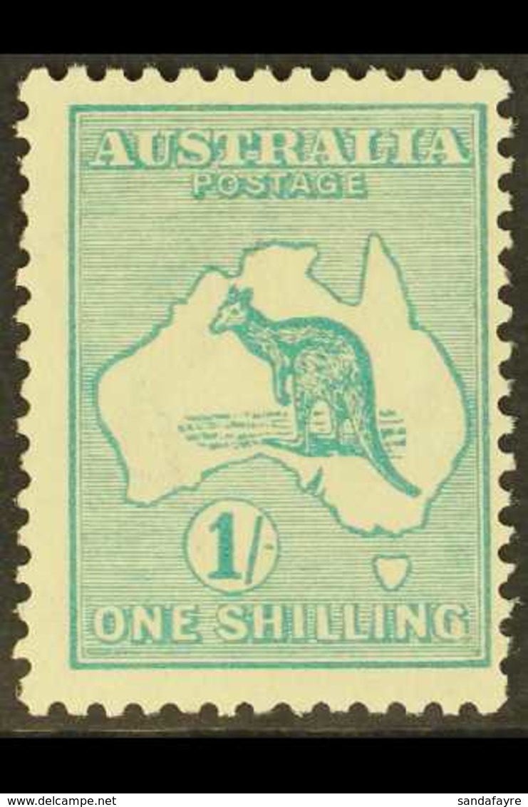 1915 1s Blue-green Kangaroo, SG 28, Mint. For More Images, Please Visit Http://www.sandafayre.com/itemdetails.aspx?s=628 - Other & Unclassified