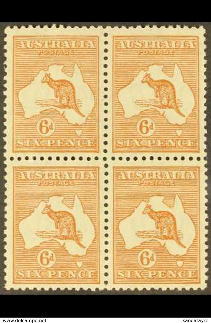 1931-36 6d Chestnut Kangaroo, SG 132, Never Hinged Mint BLOCK OF FOUR. (4 Stamps) For More Images, Please Visit Http://w - Other & Unclassified