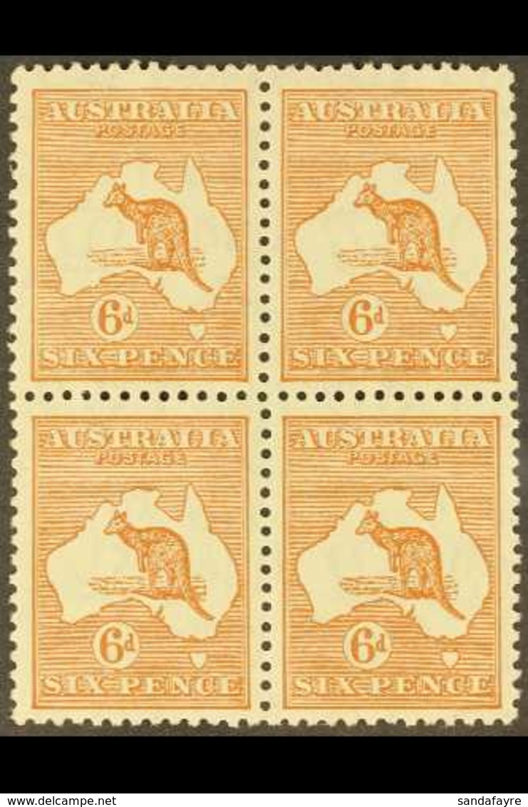 1931-36 6d Chestnut Kangaroo, SG 132, Never Hinged Mint BLOCK OF FOUR. (4 Stamps) For More Images, Please Visit Http://w - Andere & Zonder Classificatie
