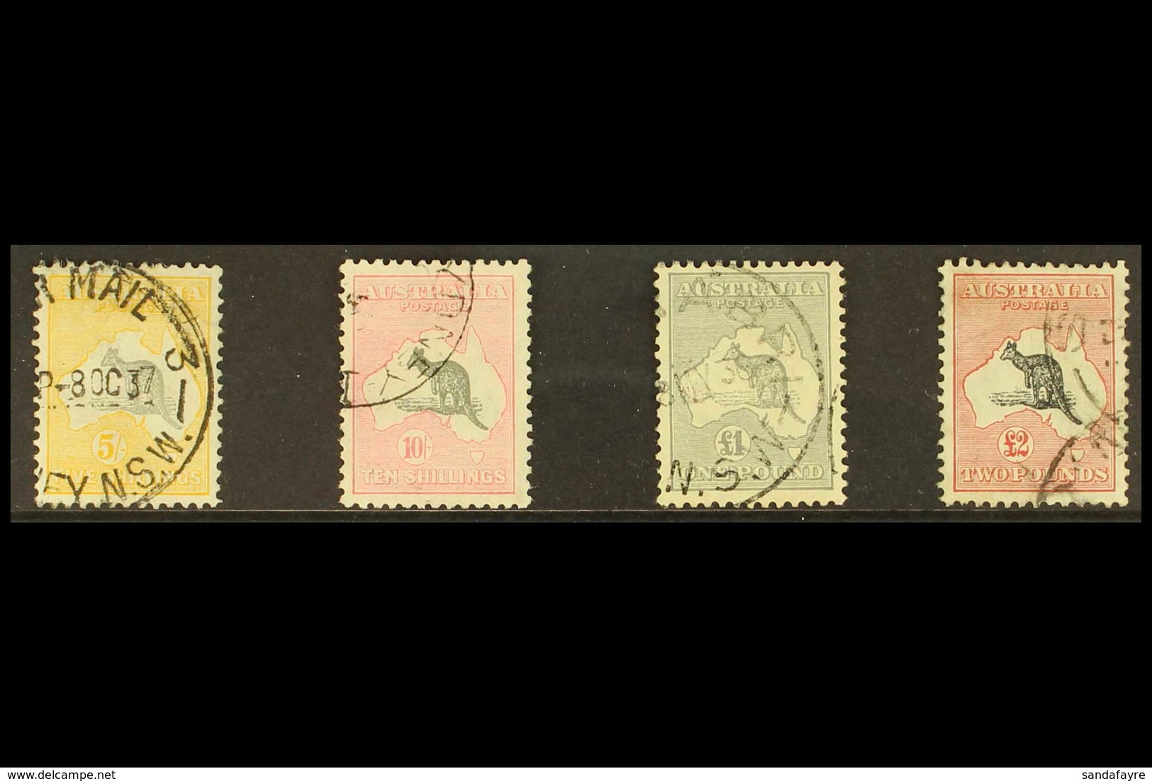 1931-36 ROO HIGH VALUES SET. A Lovely, Multi C Of A Watermark Used Group That Includes 5s Grey & Yellow, 10s Grey & Pink - Sonstige & Ohne Zuordnung