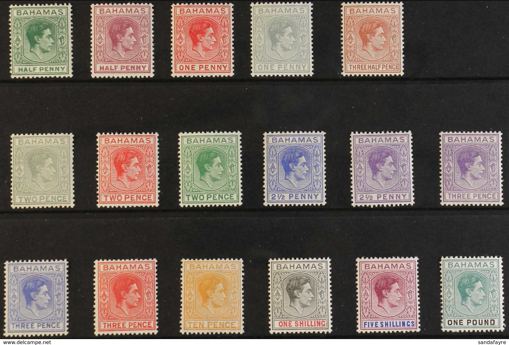 1938-52 Definitive Complete "Basic" Set, SG 149/57a, Never Hinged Mint (17 Stamps) For More Images, Please Visit Http:// - Other & Unclassified