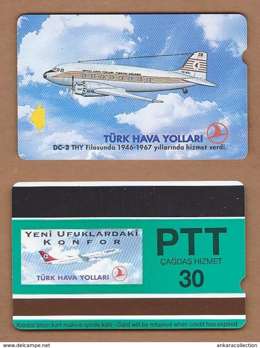 AC - TURK TELECOM PHONECARDS -  DOUGLAS DC - 3 30 CREDITS ​19 APRIL 1994 - Avions