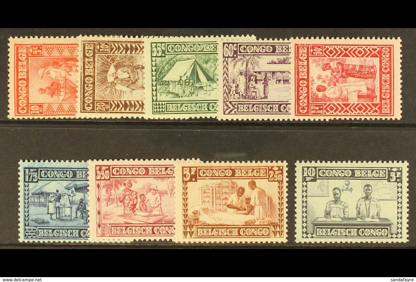 BELGIAN CONGO 1930 Natives Protection Fund Set, COB 150/158, Never Hinged Mint. (9 Stamps) For More Images, Please Visit - Andere & Zonder Classificatie