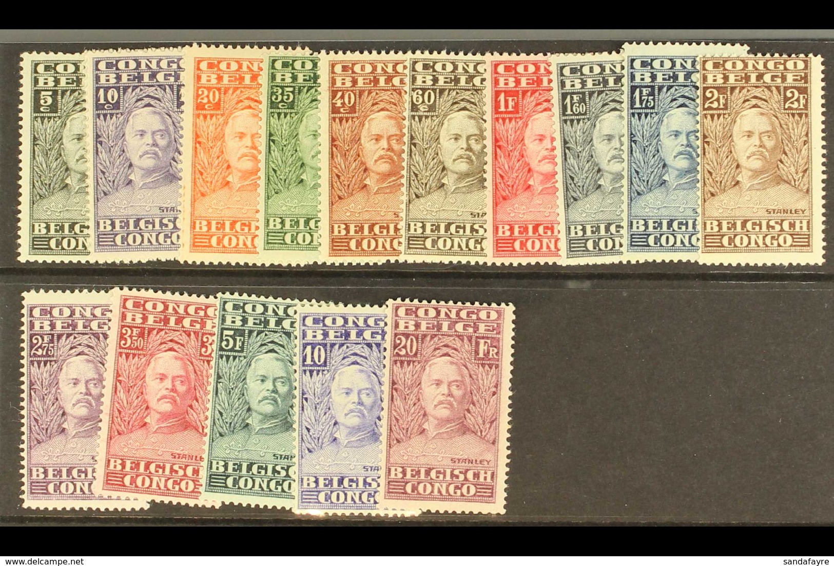 BELGIAN CONGO 1928 Stanley Set, COB 135/149, Fine Never Hinged Mint. (15 Stamps) For More Images, Please Visit Http://ww - Other & Unclassified