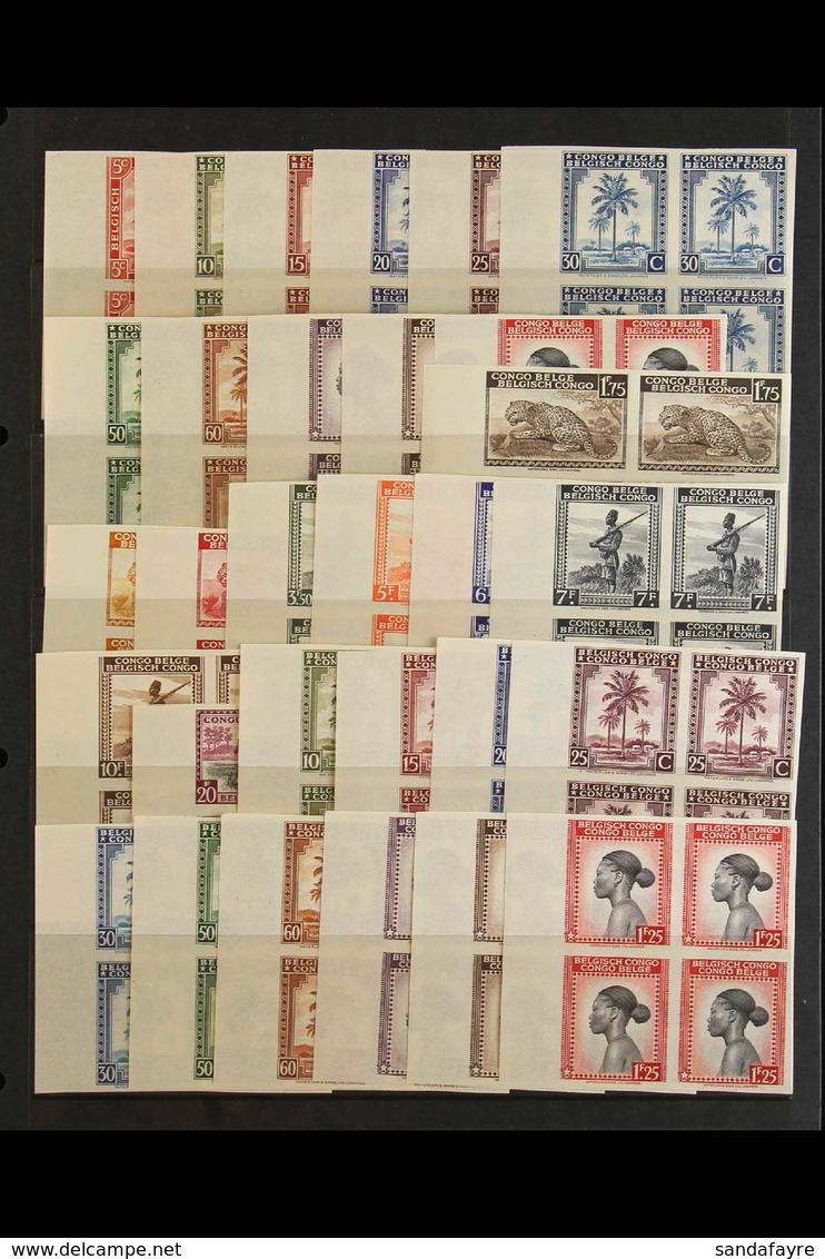 BELGIAN CONGO 1942 Pictorial 5c Bilingual, And Both Sets To 20f, COB 228/246, 249/267, In Lovely Fine Mint Or Nhm Margin - Other & Unclassified