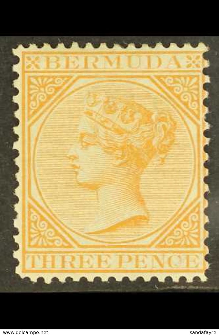 1865-1903 3d Yellow-buff Perf 14x12½, SG 10, Fine Mint, Very Fresh For More Images, Please Visit Http://www.sandafayre.c - Bermuda