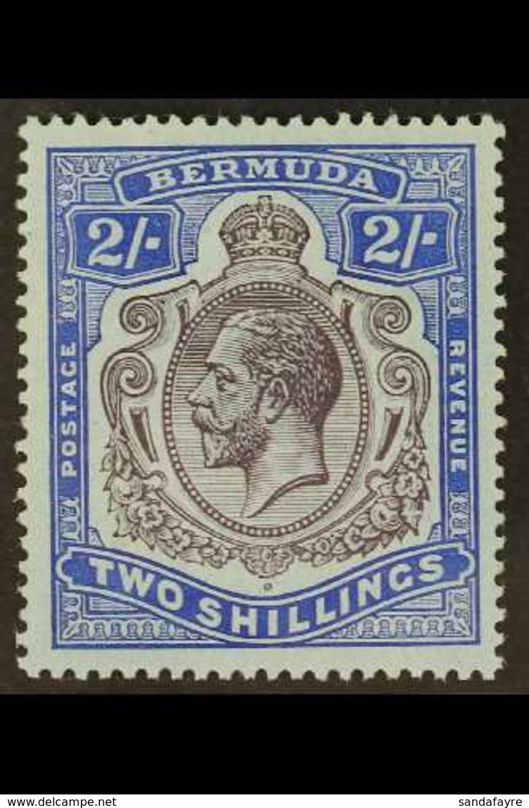 1918-22 2s Purple And Blue, Damaged Leaf At Bottom Right, SG 51bf, Fine Mint. For More Images, Please Visit Http://www.s - Bermuda