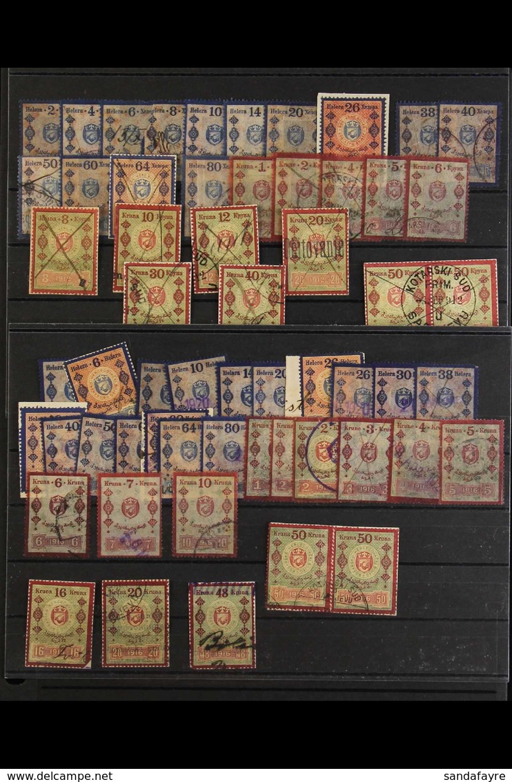 REVENUES 1912-1916 Used Collection, Mostly Fine Condition. With 1912 Types To 30K, 40K And 50K (pair On Piece), 1916 To  - Bosnien-Herzegowina